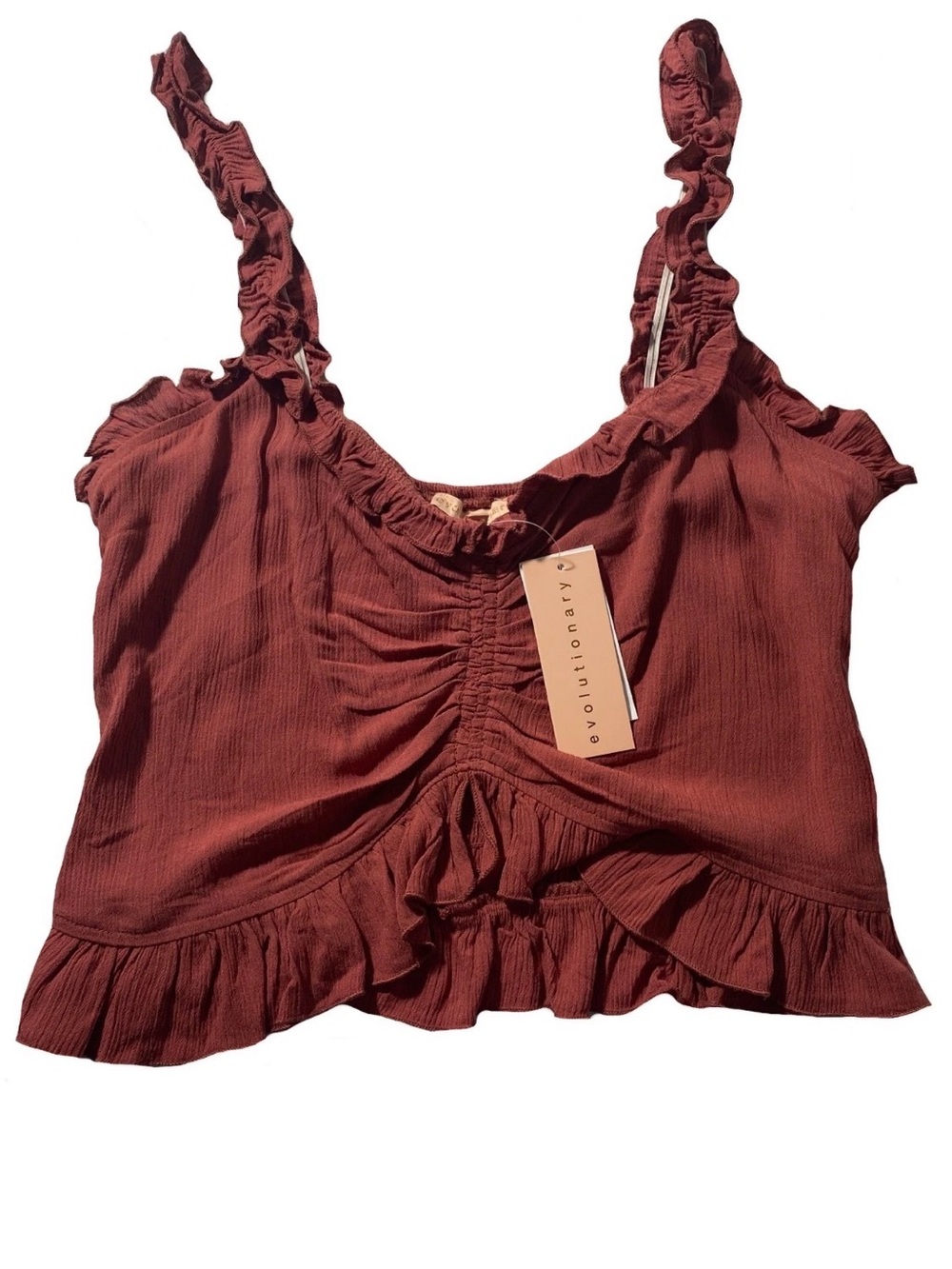 NEW  Women's Size XL Evolutionary Ruffled Ruched Camisole Tank Top $38